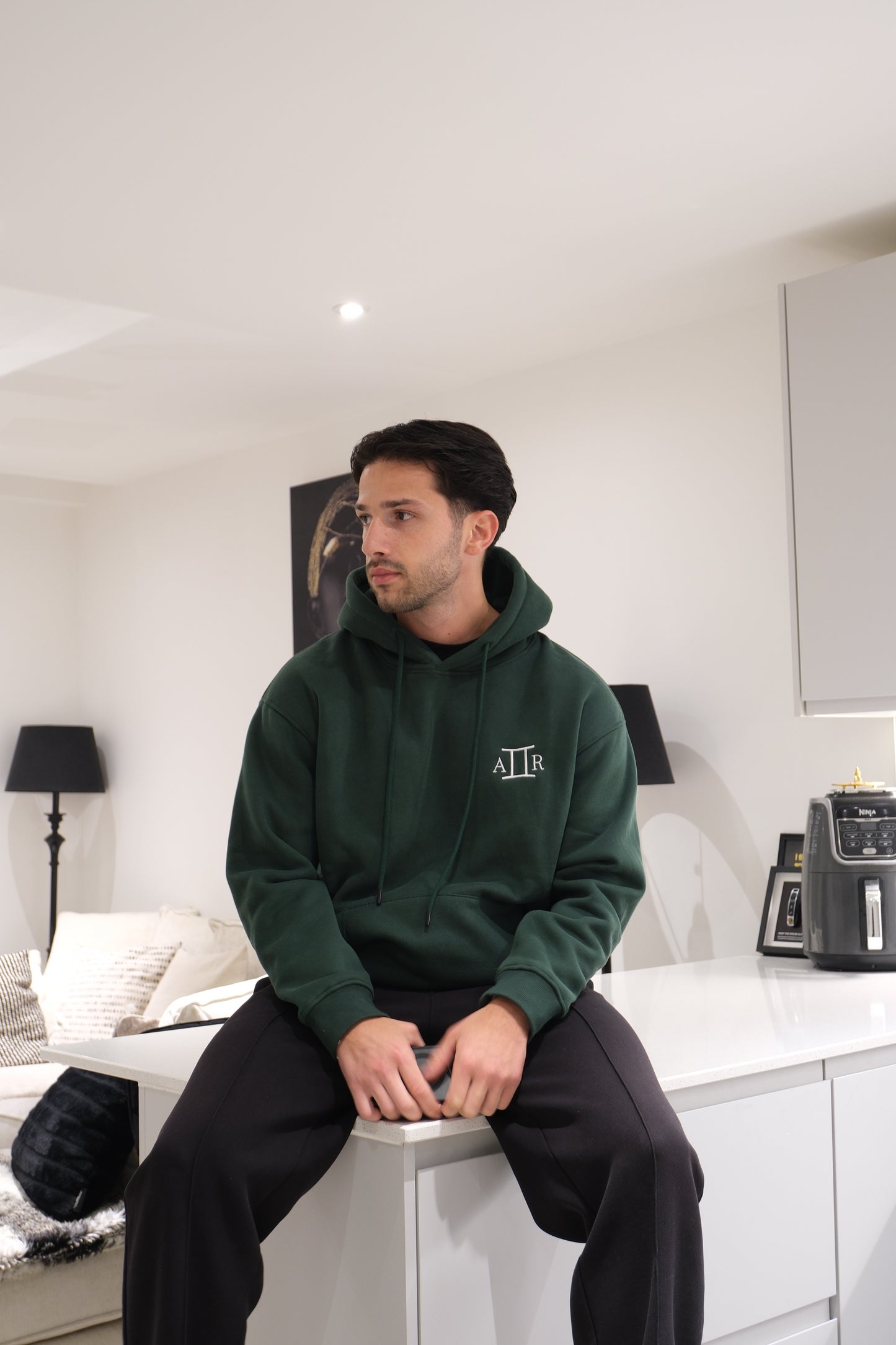 Premium Forest Green Embroidered Hoodie – The AR Brand