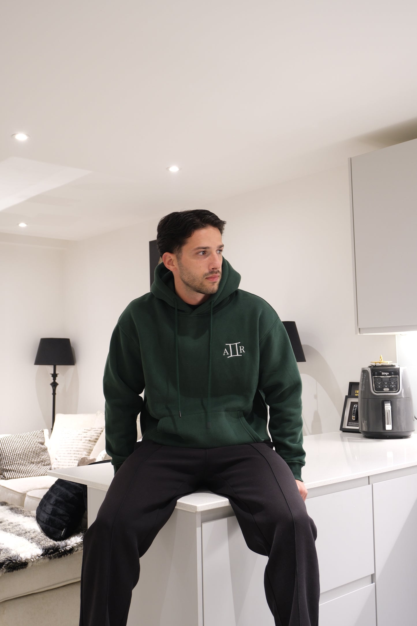 Premium Forest Green Embroidered Hoodie – The AR Brand