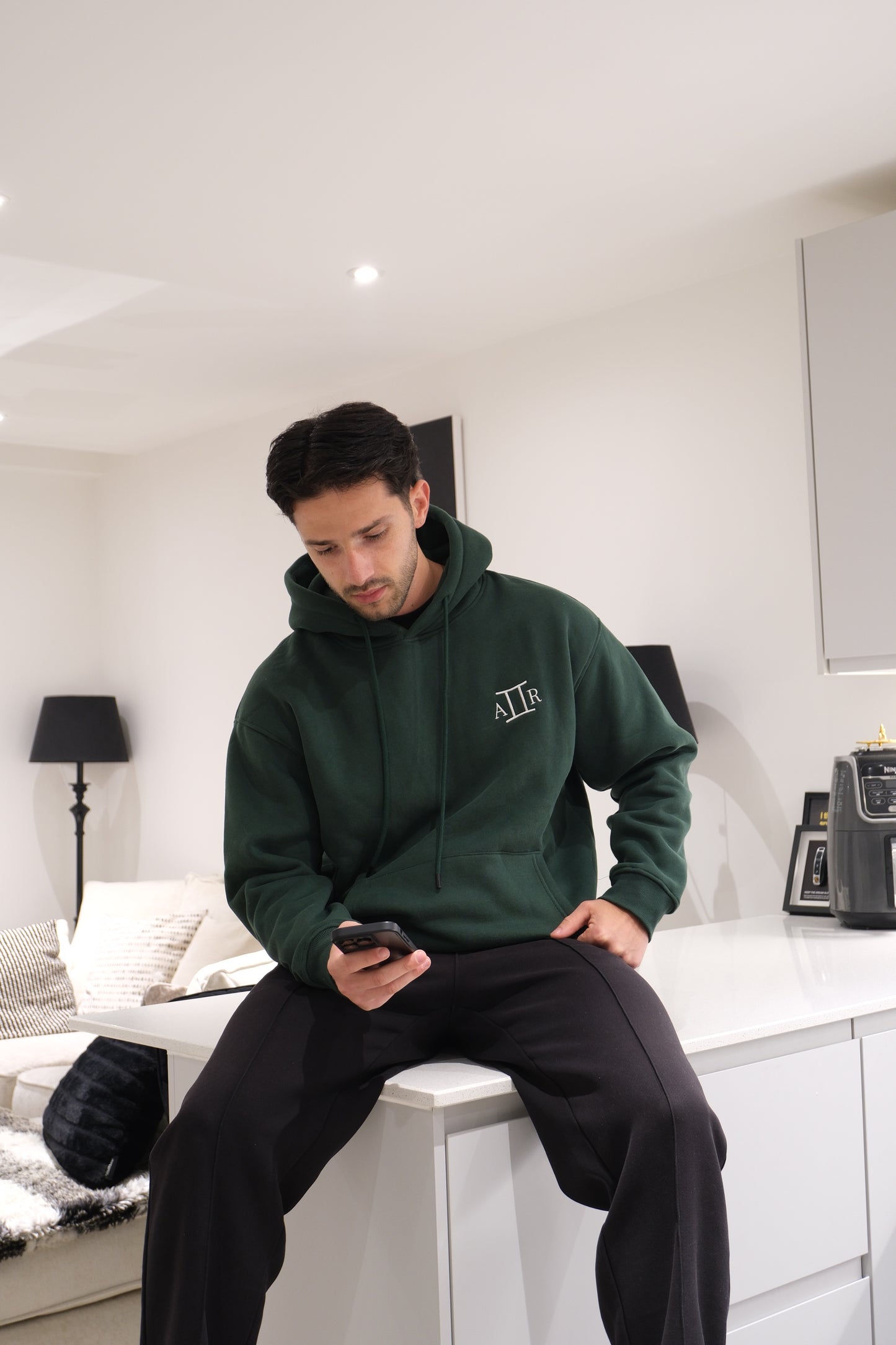 Premium Forest Green Embroidered Hoodie – The AR Brand