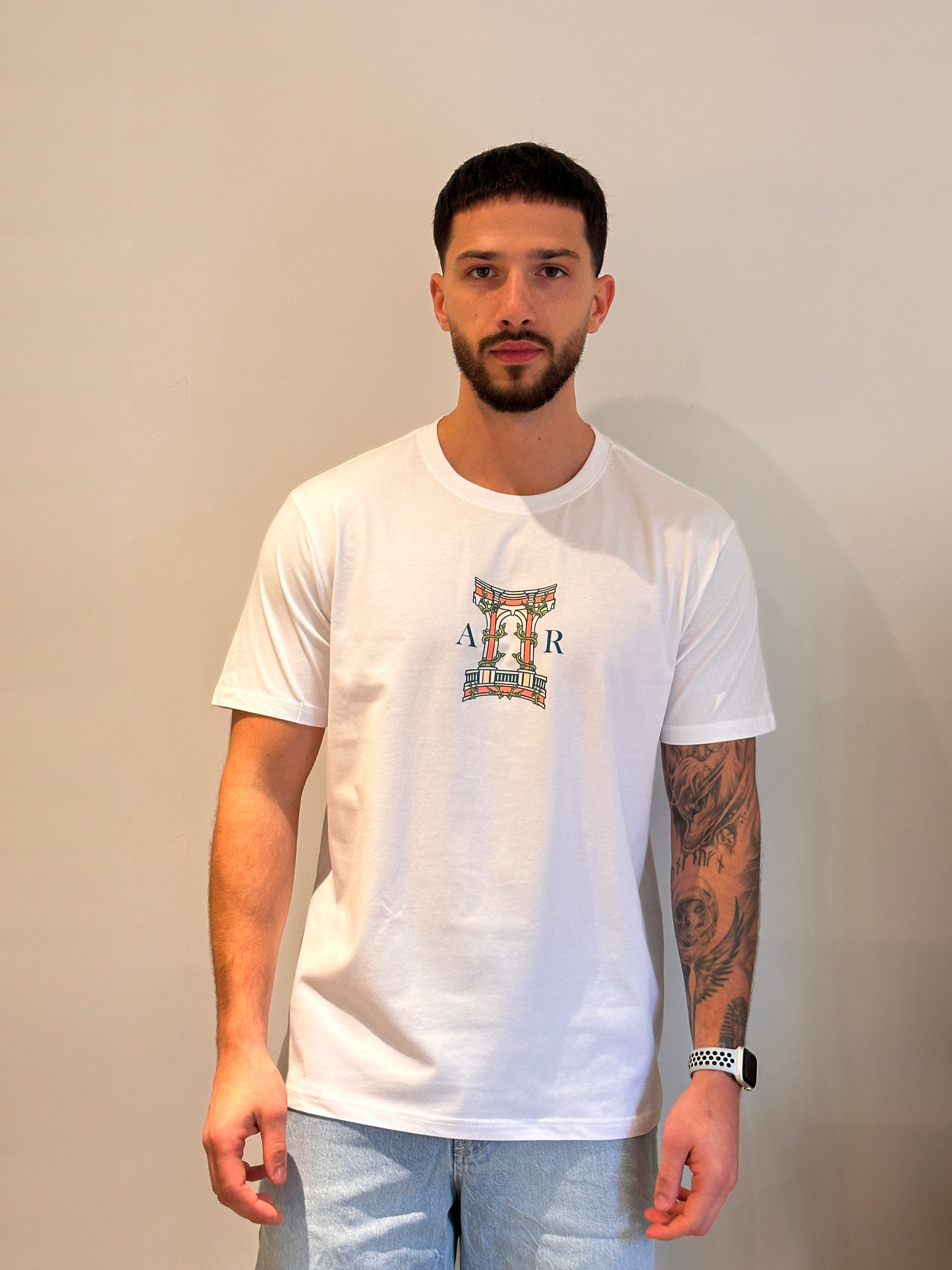 The AR Brand Vintage Art-Inspired White Tee