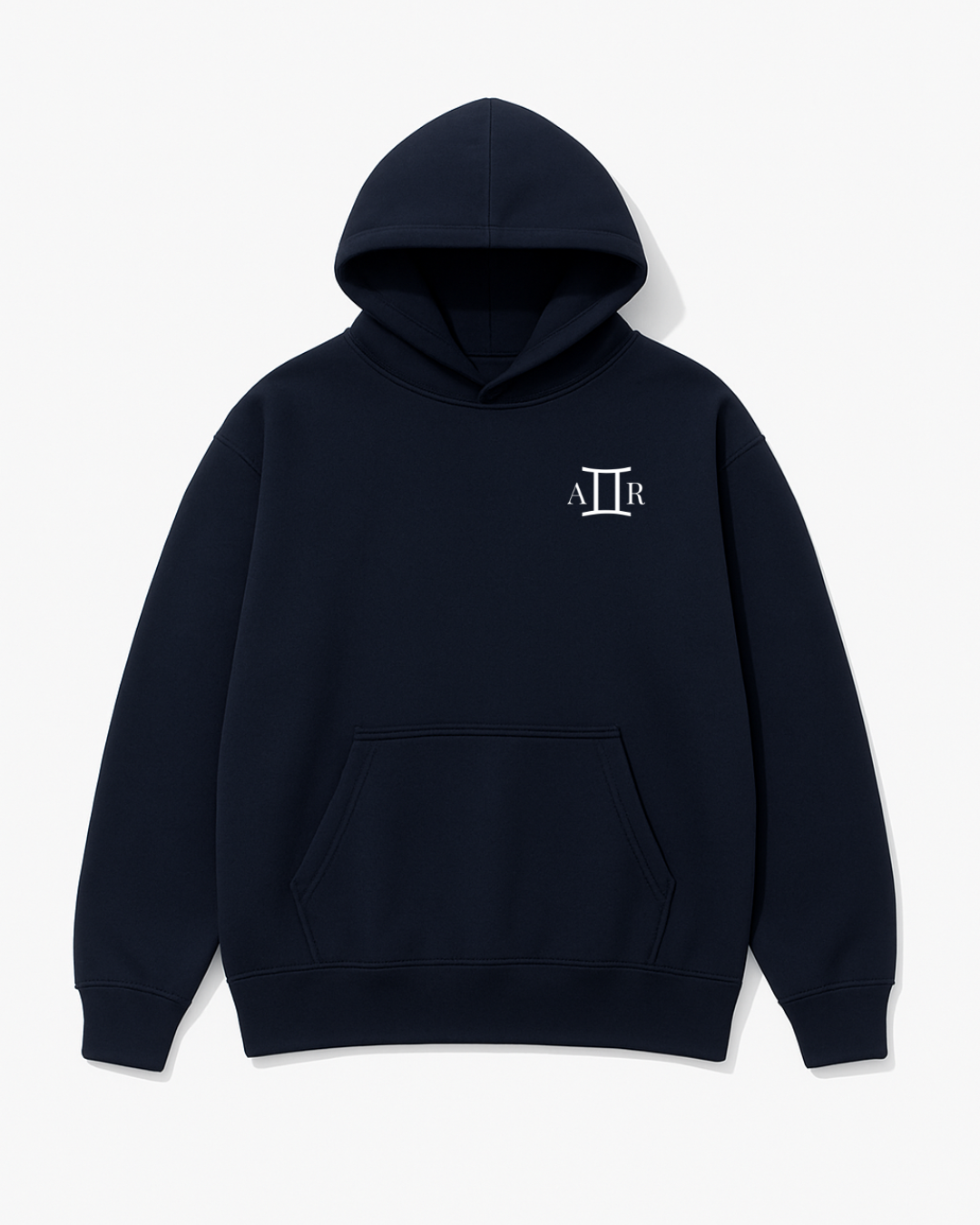 Premium Navy Blue Embroidered Hoodie – The AR Brand