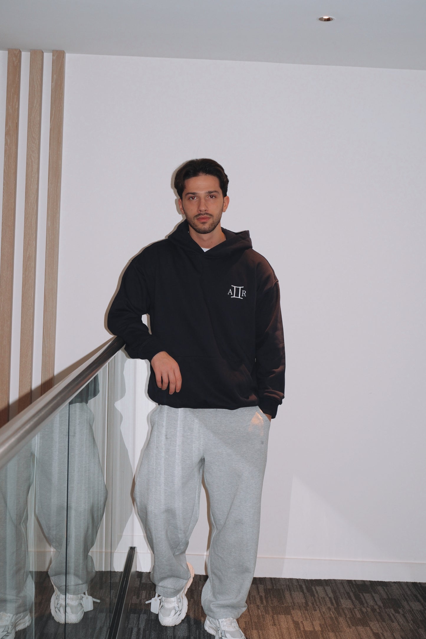 Premium Navy Blue Embroidered Hoodie – The AR Brand